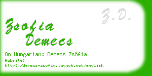 zsofia demecs business card